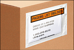 PACKING LIST ENCLOSED ENVELOPES