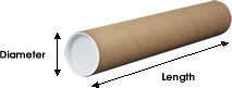 2 x 5" Custom Kraft Mailing Tubes