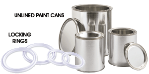 Ulined Paint Cans and Locking Rings