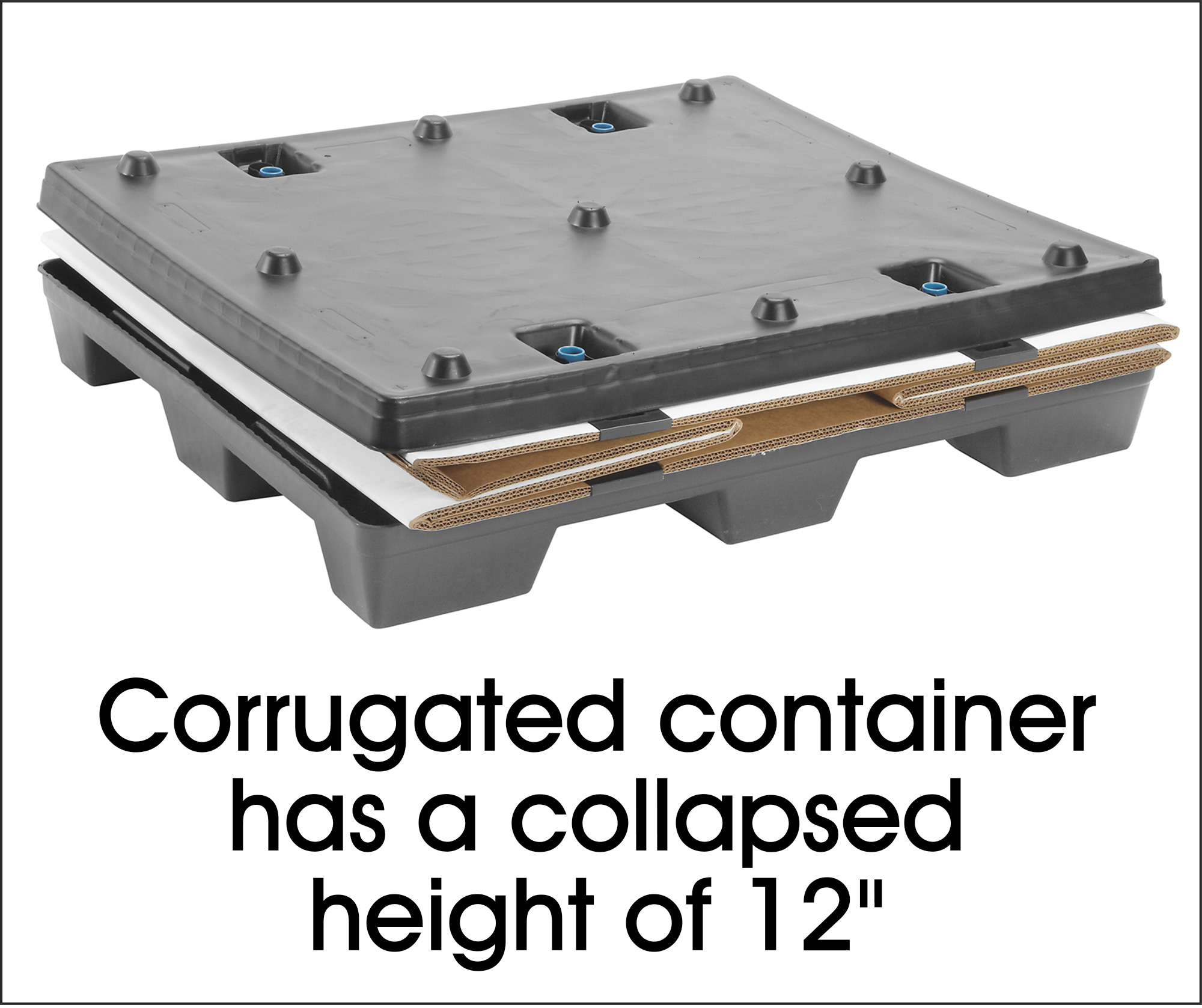 Reusable Bulk Container Corrugated, 48 x 40 x 30" S20450 Uline